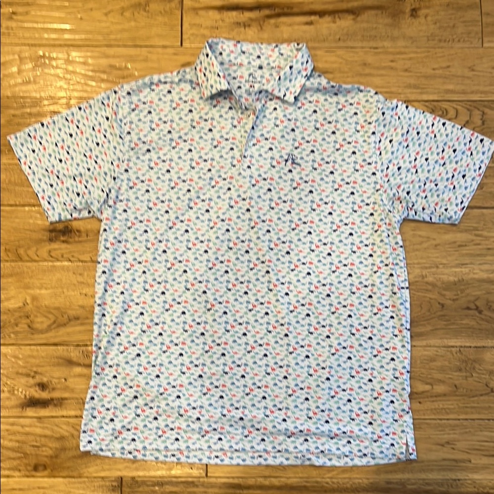 Rhoback Men's Polo Shirt - Blue and Red Pattern